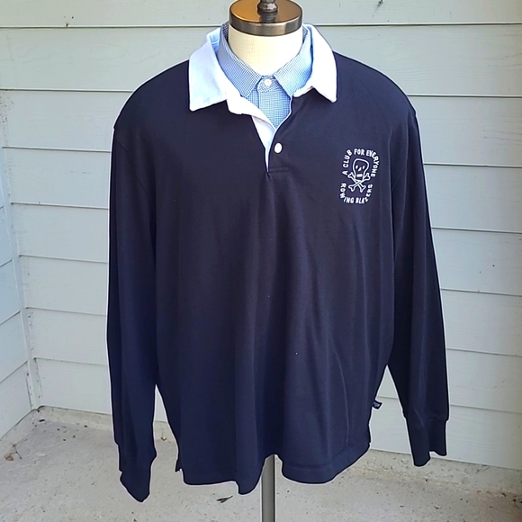 Rowing Blazers Other - ROWING BLAZERS x Target Black White Cotton Blend XXL Mens Polo Long Sleeve Shirt
